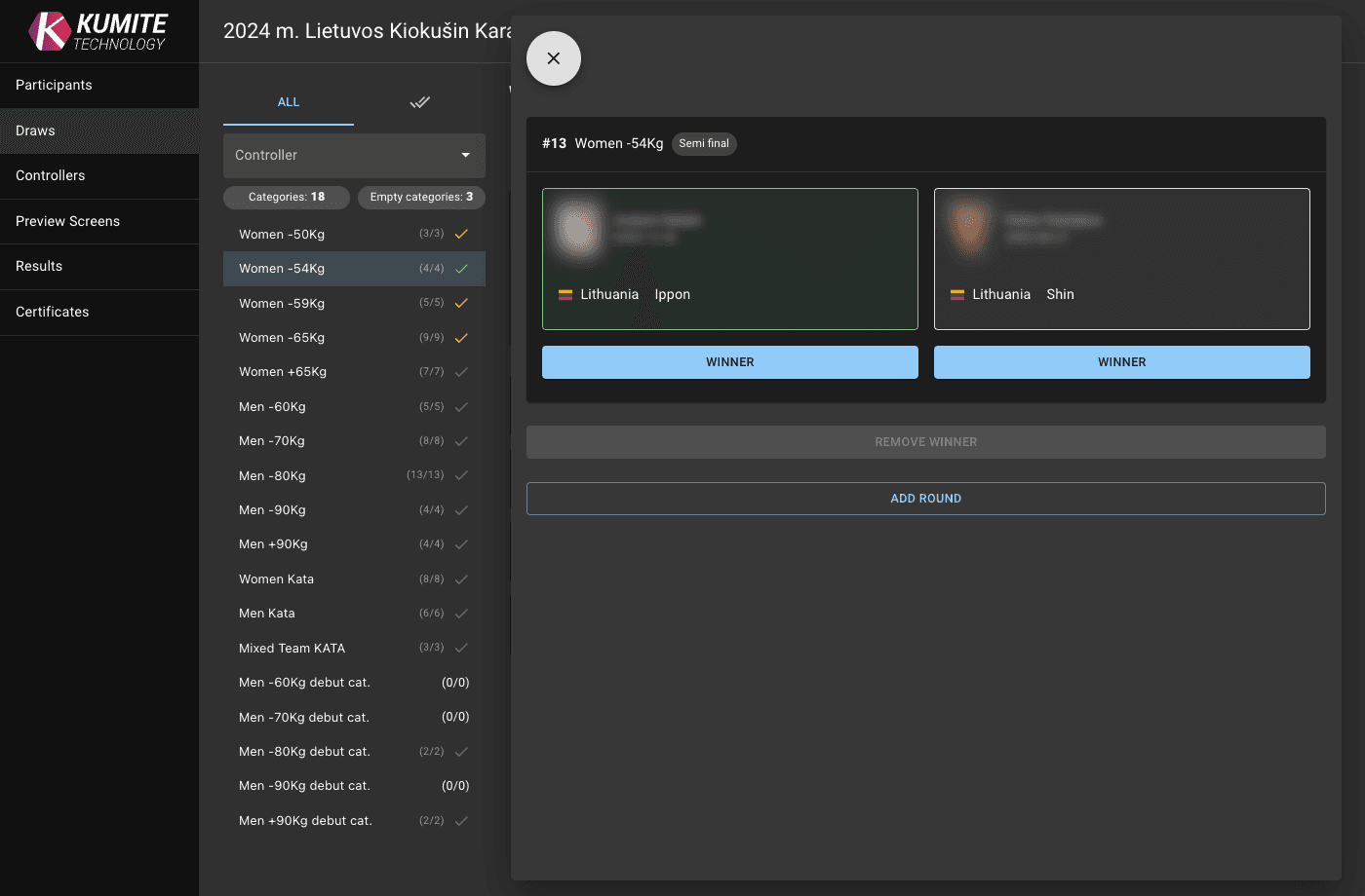 Bout Edit Dialog