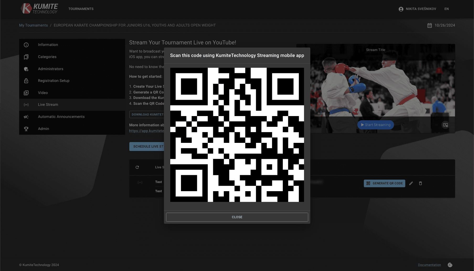 Live Stream QR Code