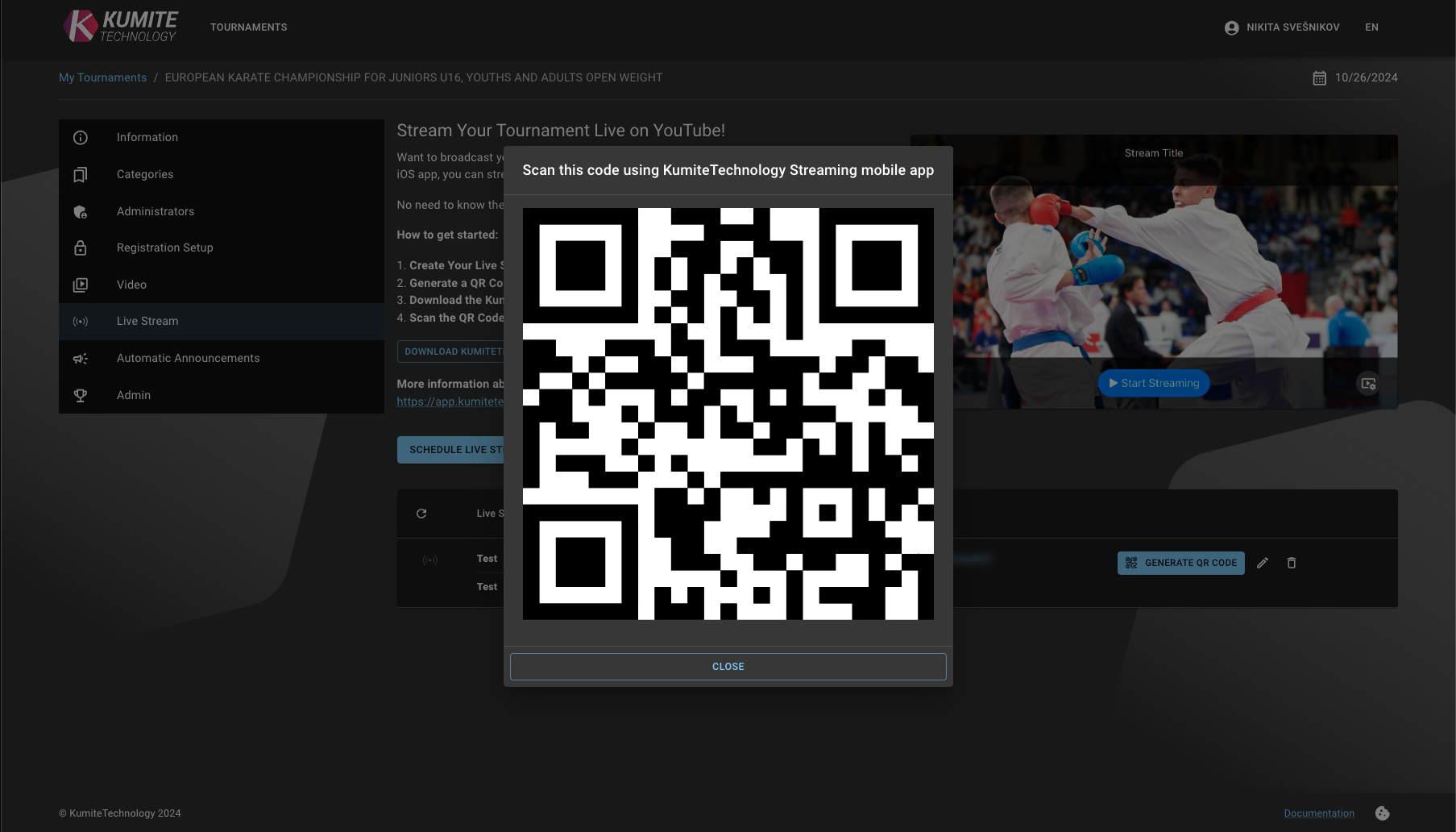 Live Stream QR Code
