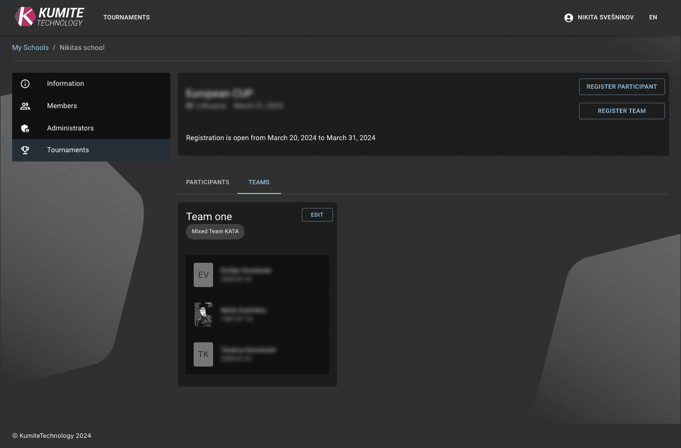 Registered Teams Preview