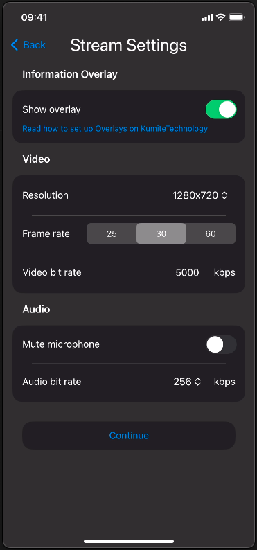 Stream Settings