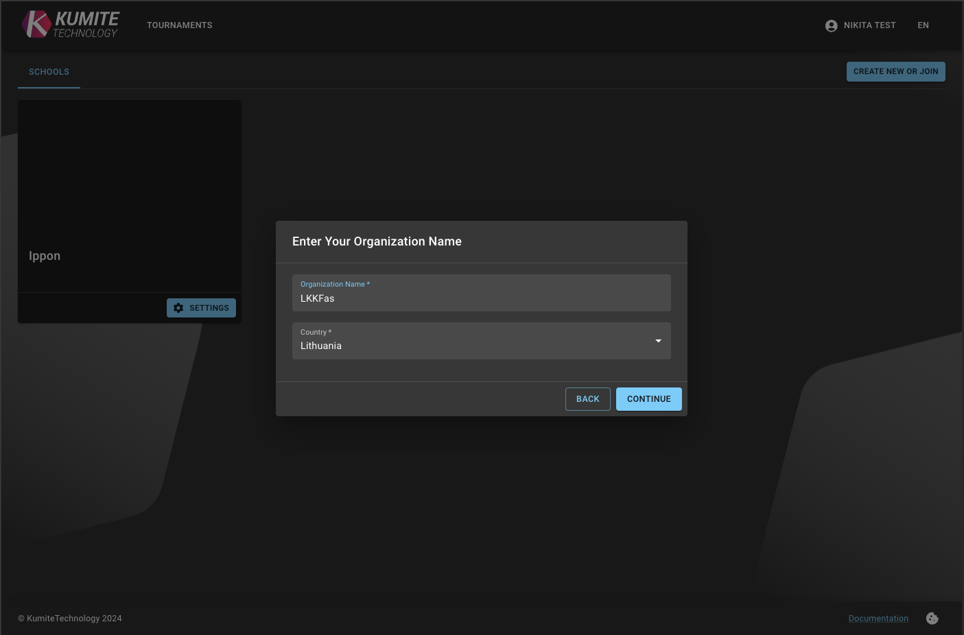 Enter Organization Details