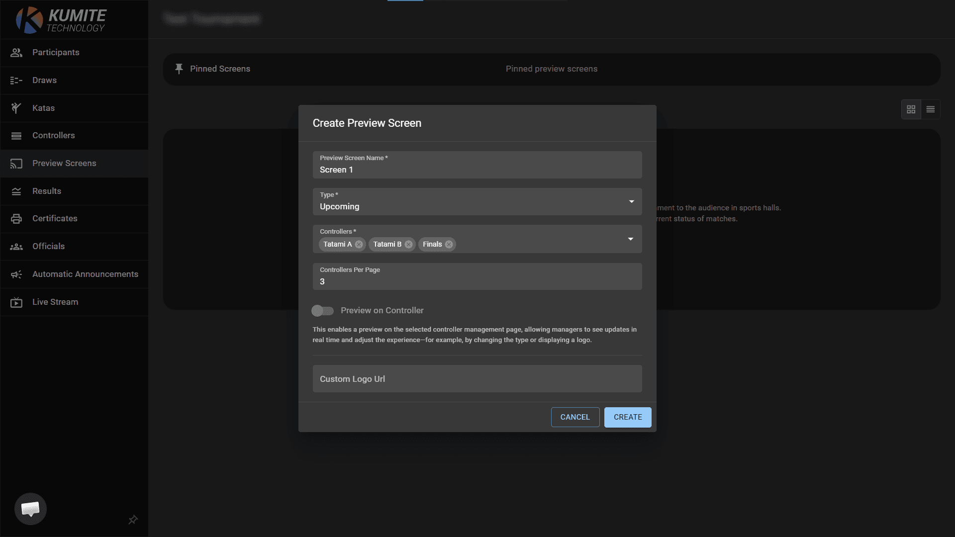 Create Preview Screen