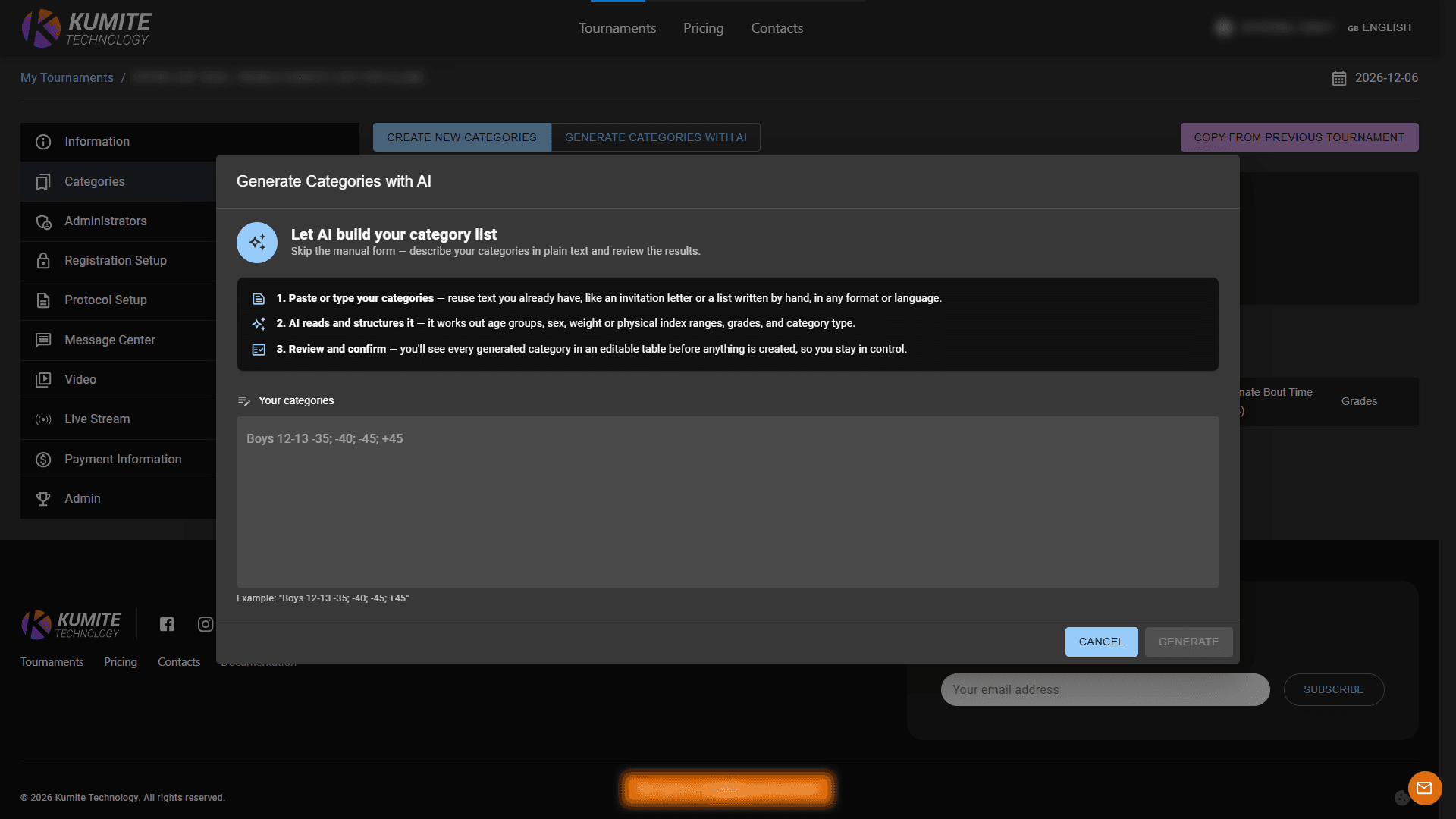 Generate Categories with AI
